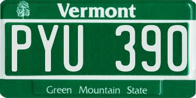 VT license plate PYU390