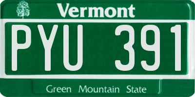 VT license plate PYU391