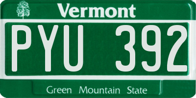 VT license plate PYU392