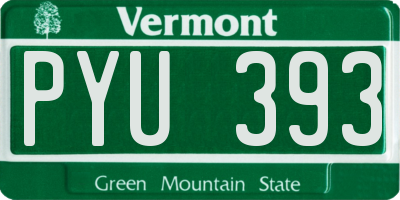 VT license plate PYU393