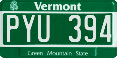 VT license plate PYU394