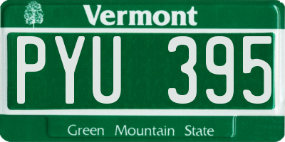 VT license plate PYU395