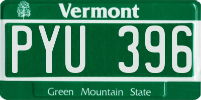 VT license plate PYU396