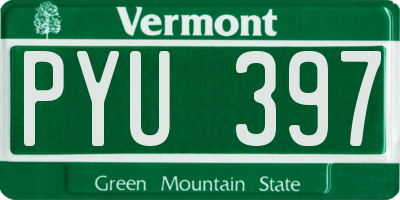VT license plate PYU397