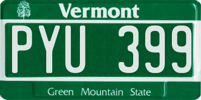 VT license plate PYU399