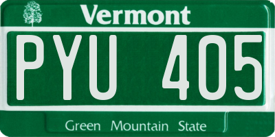 VT license plate PYU405