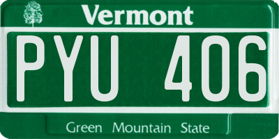 VT license plate PYU406