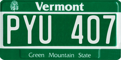 VT license plate PYU407