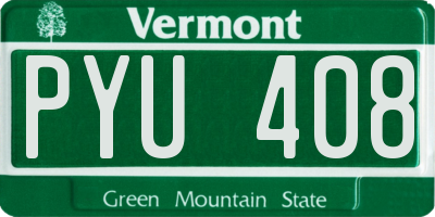 VT license plate PYU408