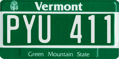 VT license plate PYU411