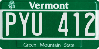 VT license plate PYU412