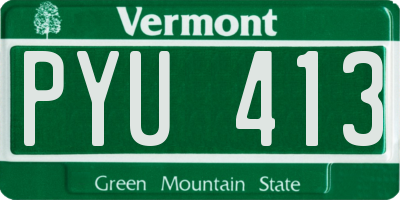 VT license plate PYU413