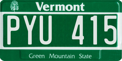 VT license plate PYU415