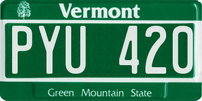 VT license plate PYU420