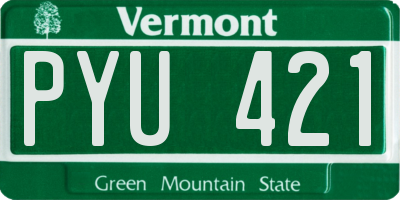 VT license plate PYU421