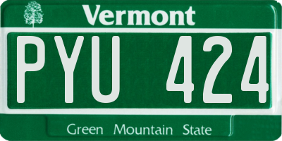 VT license plate PYU424