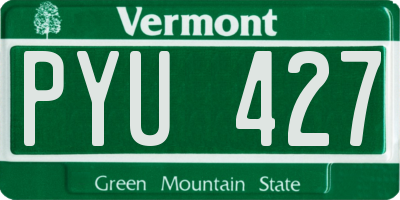 VT license plate PYU427