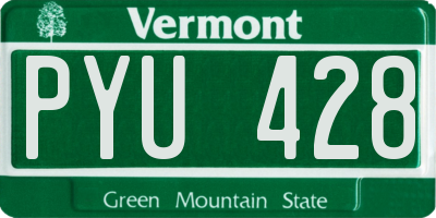 VT license plate PYU428