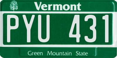 VT license plate PYU431