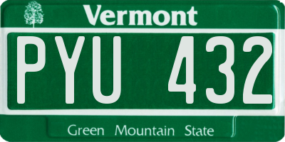 VT license plate PYU432