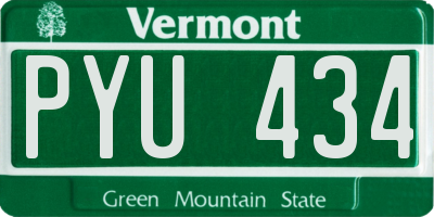 VT license plate PYU434