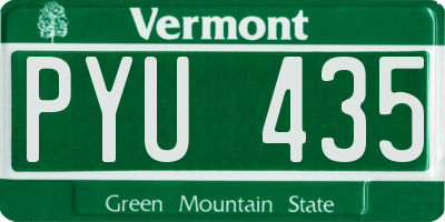 VT license plate PYU435