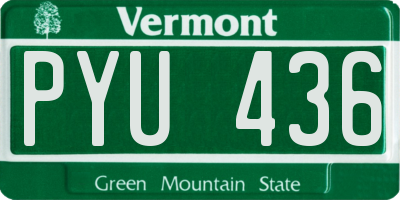 VT license plate PYU436