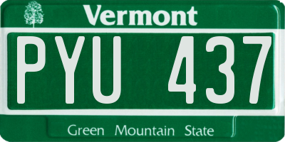 VT license plate PYU437