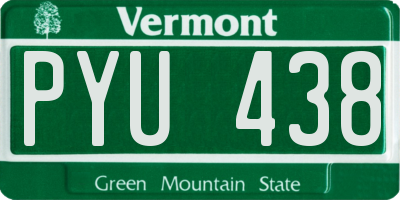 VT license plate PYU438