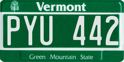 VT license plate PYU442