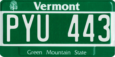 VT license plate PYU443