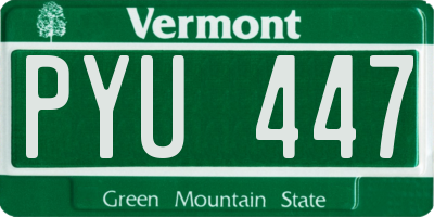 VT license plate PYU447
