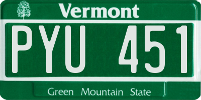 VT license plate PYU451