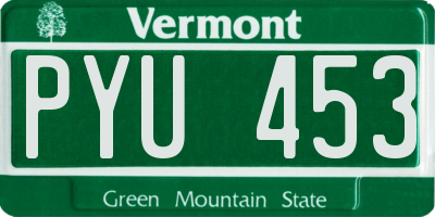 VT license plate PYU453