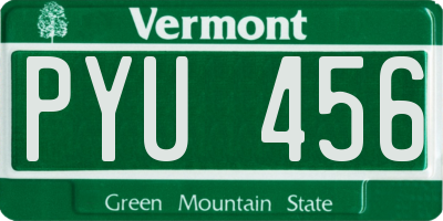 VT license plate PYU456