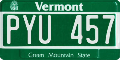 VT license plate PYU457