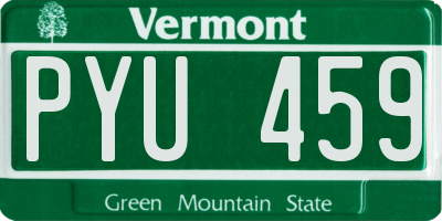 VT license plate PYU459