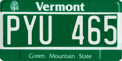 VT license plate PYU465