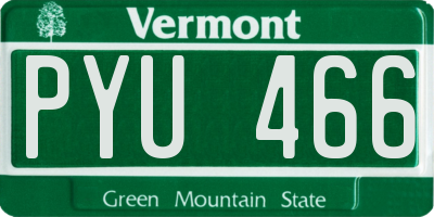 VT license plate PYU466
