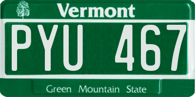 VT license plate PYU467