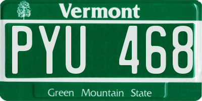 VT license plate PYU468