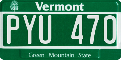 VT license plate PYU470