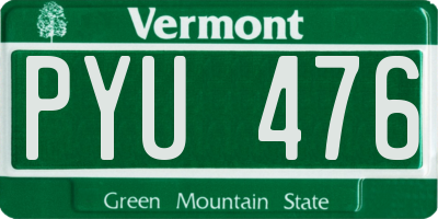 VT license plate PYU476