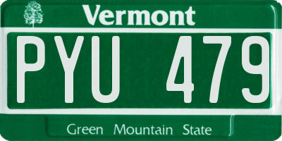 VT license plate PYU479