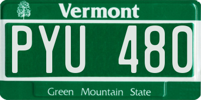 VT license plate PYU480