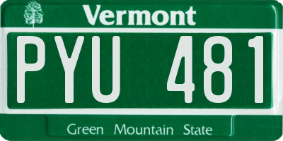 VT license plate PYU481
