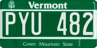 VT license plate PYU482