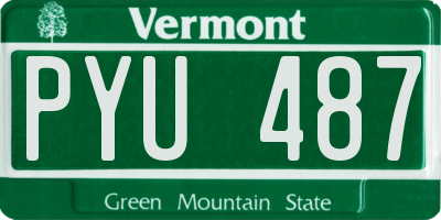 VT license plate PYU487
