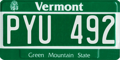 VT license plate PYU492