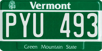 VT license plate PYU493